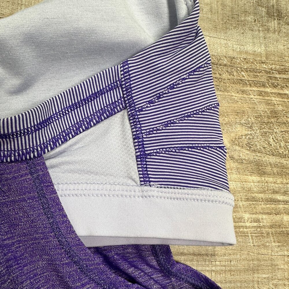 Lululemon Purple Rest Less Heathered Bruised Berry Wee Stripe cinched tank 4 - Picture 10 of 11